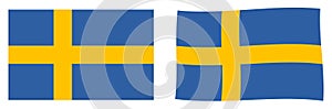 Kingdom of Sweden flag. Simple and slightly waving version.