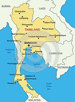 Kingdom of Thailand - vector map photo