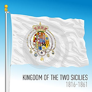 Kingdom of Two Sicilies historical flag, Italy photo