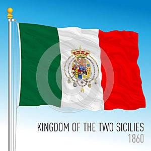 Kingdom of Two Sicilies historical flag, Italy photo