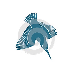 Kingfisher Bird design vector illustration, Creative Kingfisher Bird logo design concepts template, icon symbol photo
