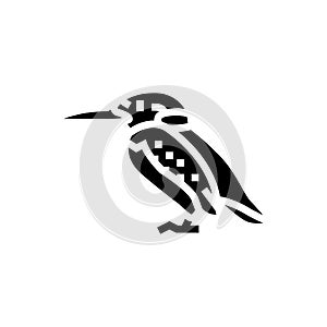 kingfisher bird exotic glyph icon vector illustration photo