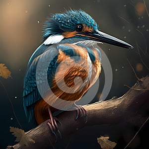 Kingfishers At Rainforest. Generative AI