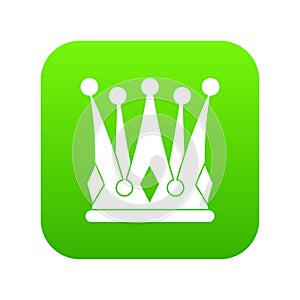 Kingly crown icon digital green