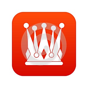 Kingly crown icon digital red