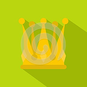 Kingly crown icon, flat style