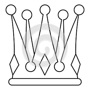 Kingly crown icon, outline style