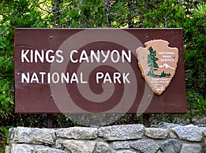 Kings Canyon National Park sign board