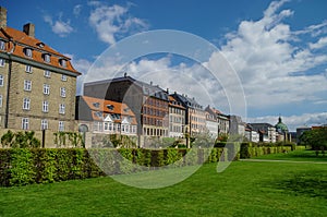 Kings Garden - park in the center of Copenhagen, near the Rosenborg Castle, Denmark.