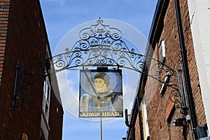 Kings Head Pub sign, Aylesbury, Buckinghamshire photo