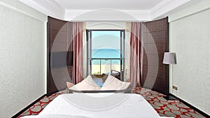 Kingsize bed room with sea view photo