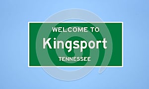 Kingsport, Tennessee city limit sign. Town sign from the USA.