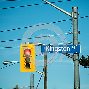 Kingston Road Street Sign In Toronto, Ontario, Canada