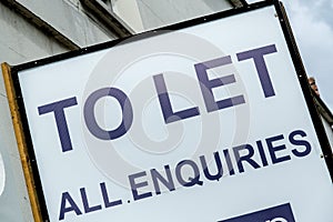 Estate Agent To Let Sign For A Commercial Property