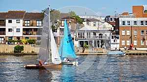 Kingston upon Thames, sailing boats, London, United Kingdom, May 21, 2018