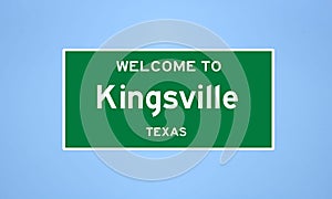 Kingsville, Texas city limit sign. Town sign from the USA.