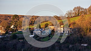 Kingswear, Devon, UK - January 15. View across the River Dart to Kingswear, Devon on January 15, 2024