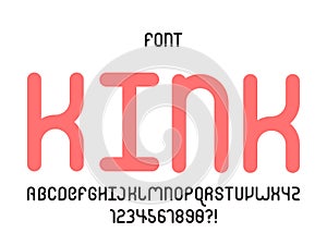 Kink font. Vector alphabet