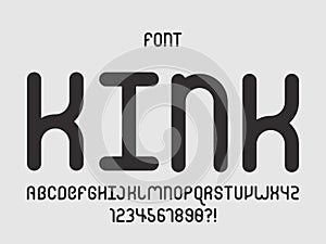 Kink font. Vector alphabet