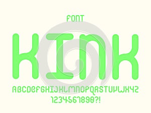 Kink font. Vector alphabet