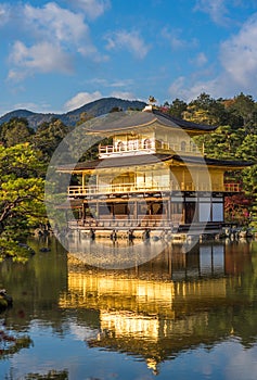 Kinkaku-ji buddhist temple or Golden pavilion, Kyoto, Japan