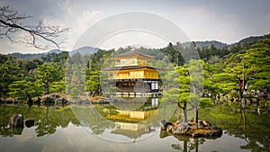 Kinkaku-ji officially named Rokuon-ji is a Zen Buddhist temple in Kyoto, Japan photo