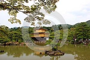 Kinkaku-ji or Rokuon-ji, a famous Zen Buddhist Temple, in Kyoto, Japan