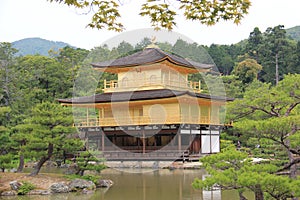 Kinkaku-ji or Rokuon-ji, a famous Zen Buddhist Temple, in Kyoto, Japan