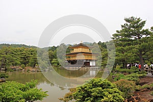 Kinkaku-ji or Rokuon-ji, a famous Zen Buddhist Temple, in Kyoto, Japan