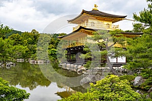 Kinkaku-ji or Rokuon-ji, Golden Pavilion, Zen Buddhist temple in Kyoto, Japan.