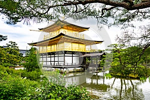 Kinkaku-ji Temple or Rokuon-ji, Golden Pavilion, Zen Buddhist temple in Kyoto, Japan.