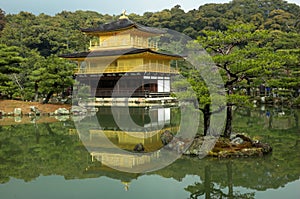 Kinkakuji - the famous Golden Pavilion at Kyoto, Japan