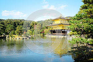 Kinkakuji temple in early autumn in Kyoto, Japan.