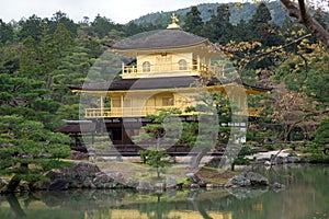 Kinkakuji Temple, Golden Pavilion at Kyoto, Japan.