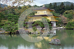 Kinkakuji Temple, Golden Pavilion at Kyoto, Japan.