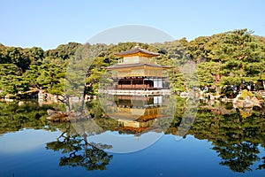 Kinkakuji temple or Golden Pavillion in Kyoto photo