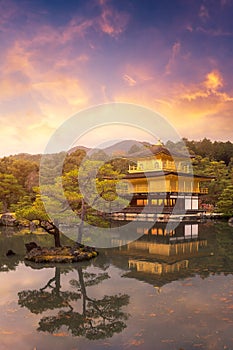 Kinkakuji Temple the temple of the Golden Pavilion in Kyoto,Japan