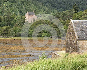 Kinlochaline Castle & The Boat House At The Head Of Loch Aline, Scotland.