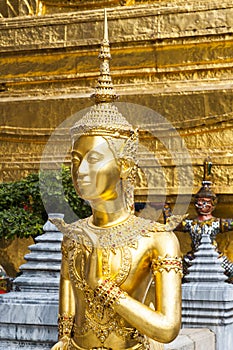 Kinnari statue at Wat Phra Kaew temple