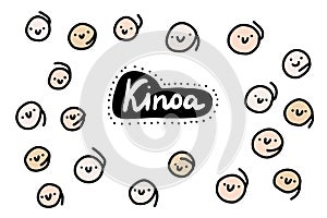 Kinoa food vegan diet hand drawn vector illustration in cartoon comic style