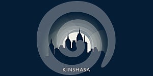 Kinshasa city skyline vector banner