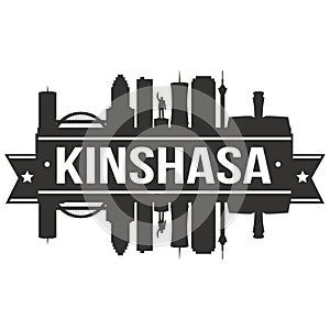 Kinshasa Congo Africa Icon Vector Art Design Skyline Flat City Silhouette Editable Template