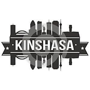 Kinshasa Congo Africa Icon Vector Art Design Skyline Flat City Silhouette Editable Template photo