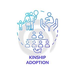 Kinship adoption blue gradient concept icon