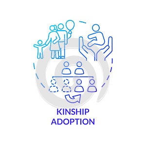 Kinship adoption blue gradient concept icon photo
