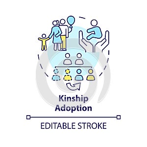 Kinship adoption multi color concept icon photo