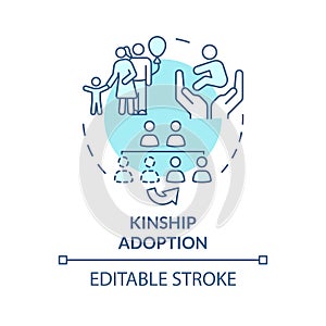 Kinship adoption soft blue concept icon