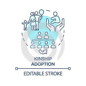 Kinship adoption soft blue concept icon photo