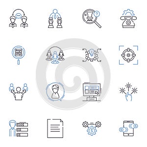 Kinship affinity line icons collection. Family, Relation, Bond, Connection, Unity, Bloodline, Lineage vector and linear