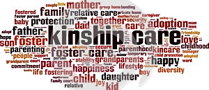 Kinship care word cloud photo